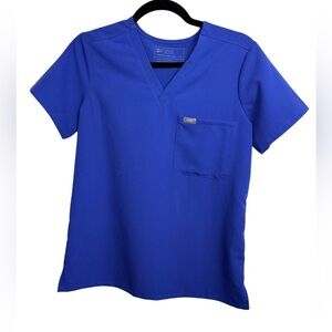 FIGS Catarina Scrub Top XS Blue Technical Collection Stretch Medical Uniform